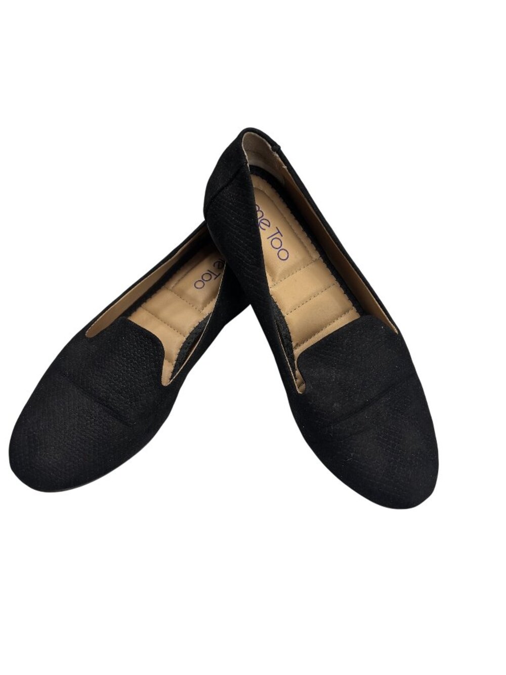 Me Too Black Textured Loafers Womens Shoes Size 8 Comfortable Slip-On Design
